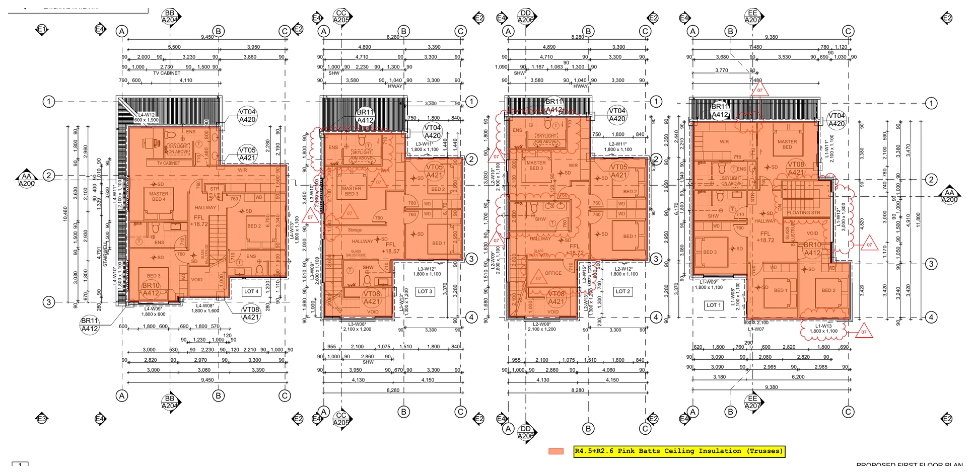 First-floor insulation coverage from an actual New Zealand estimating sample