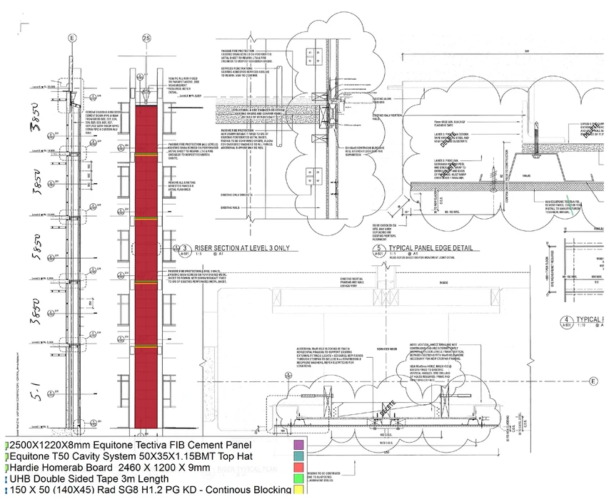 Riser section and component legend from an actual New Zealand estimating sample