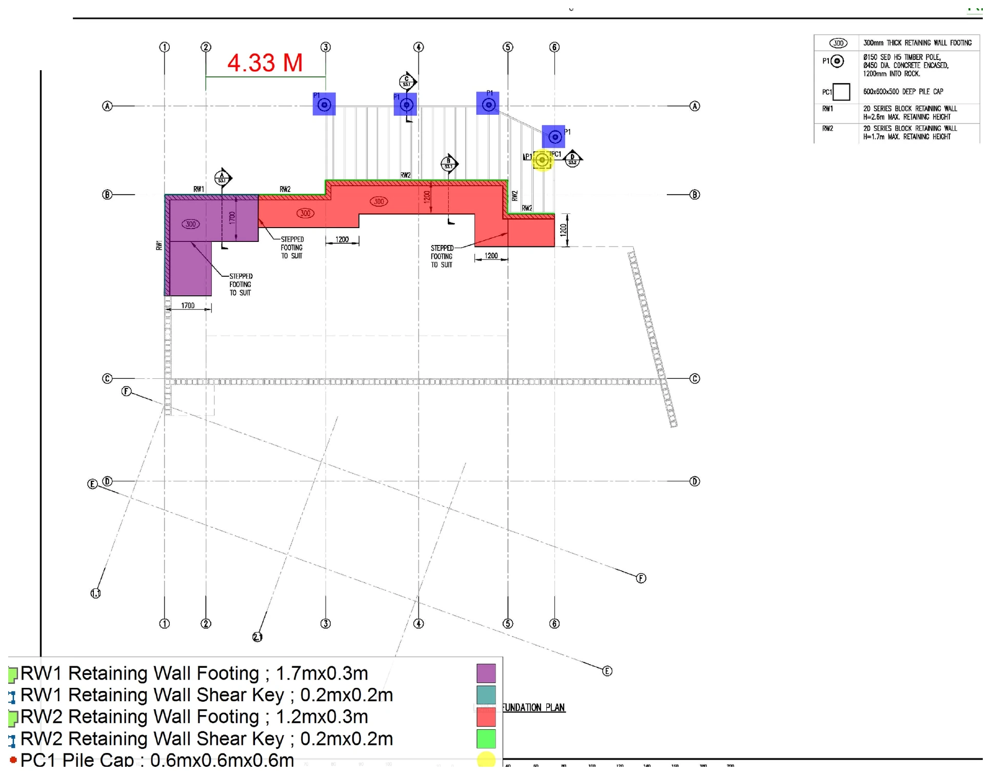 Retaining wall and pile foundations from an actual New Zealand estimating sample