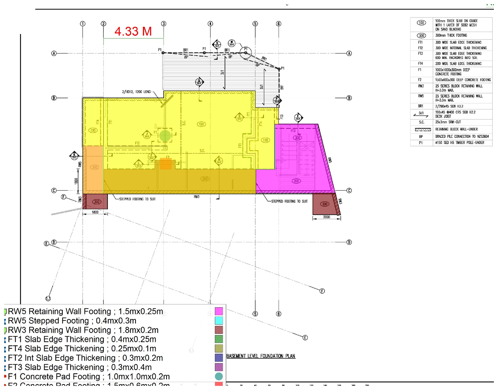 Slab and footing measurement from an actual New Zealand estimating sample
